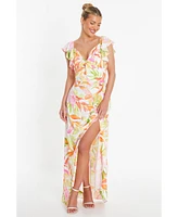 Quiz Women's Crepe Tropical Maxi Dress