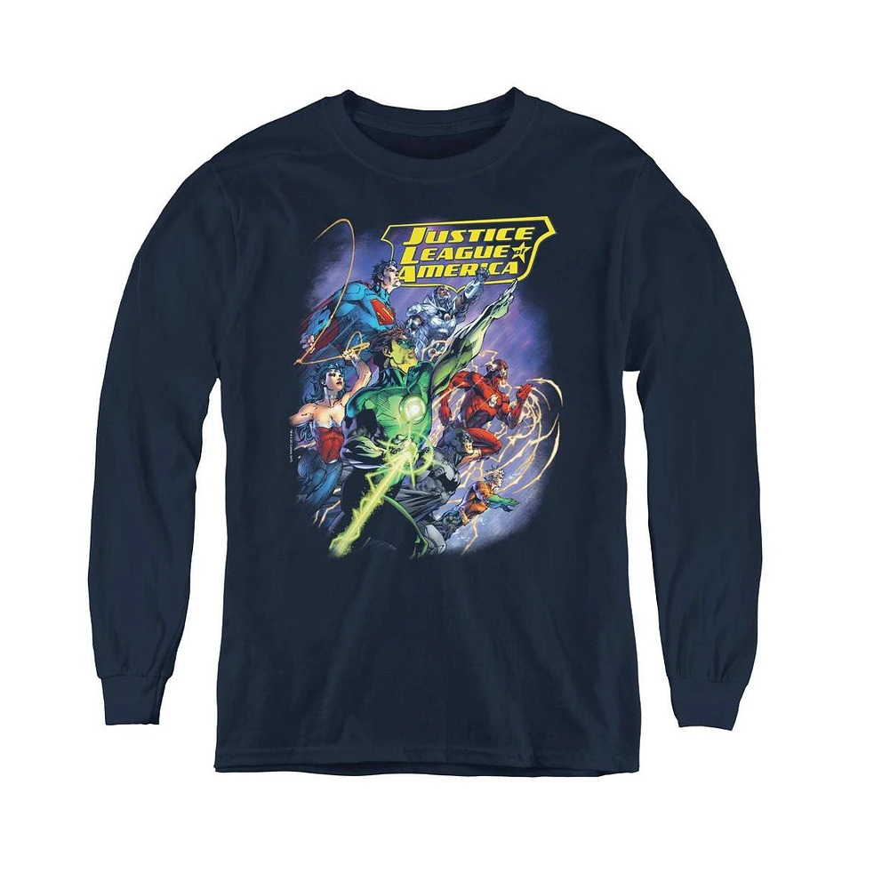 Justice League Boys of America Youth Onward Long Sleeve Sweatshirts