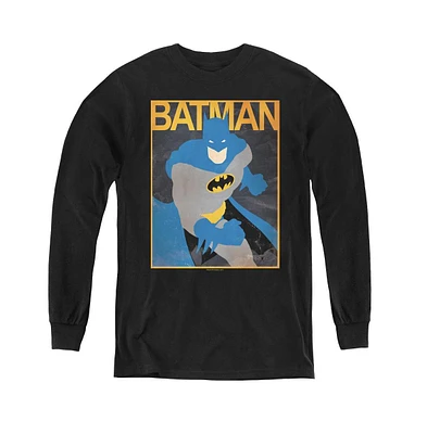 Batman Boys Youth Simple Bm Poster Long Sleeve Sweatshirts