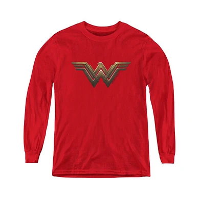 Wonder Woman Boys Movie Youth Logo Long Sleeve Sweatshirts