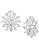 Arabella Cubic Zirconia Flower Statement Earrings in Sterling Silver