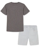 Calvin Klein Little Boys Cotton Short-Sleeve Logo T-Shirt & Twill Shorts, 2 Piece Set