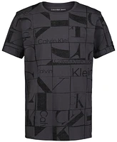 Calvin Klein Big Boys Square-Collage-Print Cotton Short-Sleeve T-Shirt