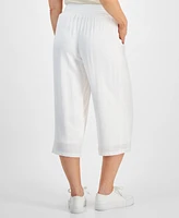 Jm Collection Petite Cropped Wide-Leg Pants, Created for Macy's