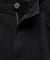 Mango Women's Pleats Detail Denim Shorts
