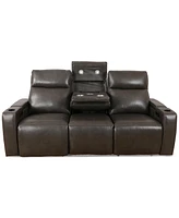 Greymel 84" Zero Gravity Leather Sofa with Power Headrests, Created for Macy's