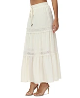 Frye Women's Jules Cotton Lace-Trim Tiered Maxi Skirt