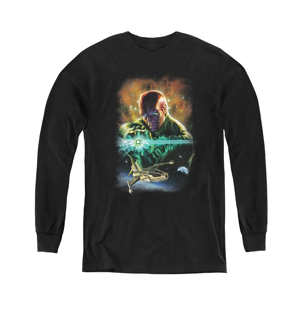 Justice League Boys of America Youth Green Lantern Abin Sur Long Sleeve Sweatshirts