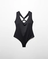 Mango Women's V-Neck Swimsuit