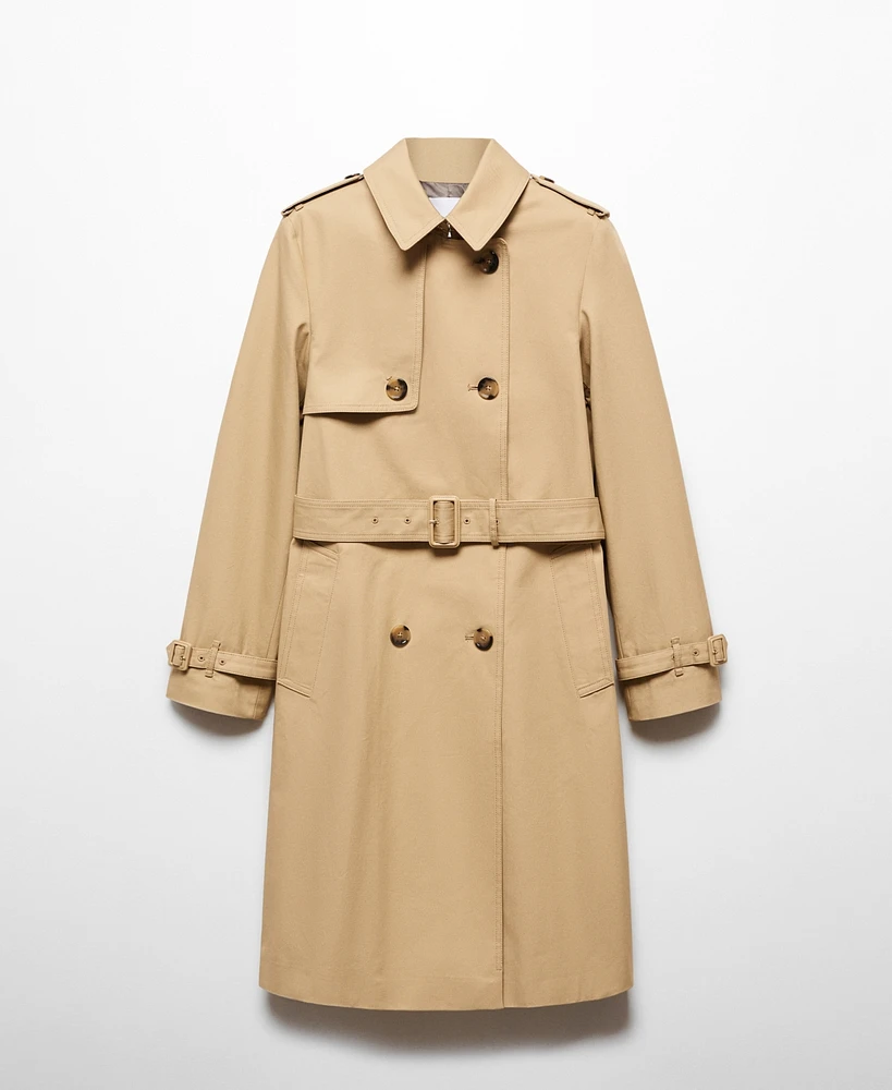 Mango Women's Belted Classic Trench Coat