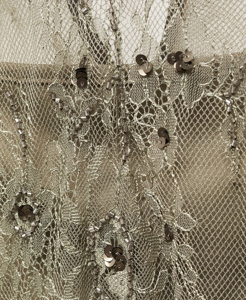 Mango Women's Embroidered Lace Dress