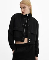 Mango Women's Cotton Bomber Jacket