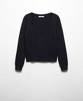 Mango Women's Low-Cut Neck Sweater