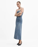 Mango Women's Strapless Denim Dress