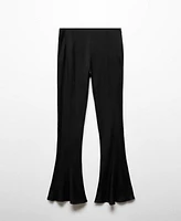 Mango Women's Flared Satin Pants