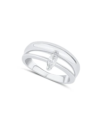 And Now This Cubic Zirconia Double Band Ring