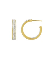 And Now This Double Row Crystal Hoop Earring