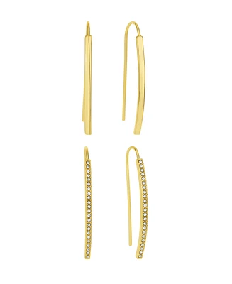 And Now This Crystal Curved Bar Earring Set