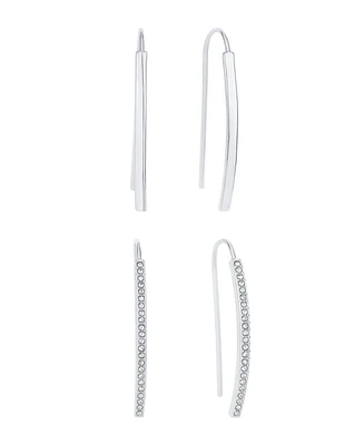 And Now This Crystal Curved Bar Earring Set
