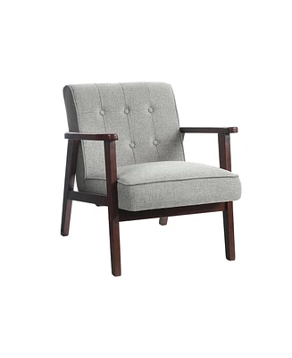 Slickblue Leisure Chair With Solid Wood Armrest And Feet, Mid-century Sofa