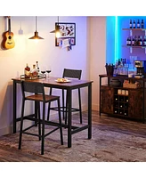 Bar Stools,set Of 2 Bar Chairs,tall Bar Stools With Backrest