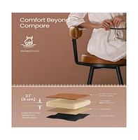 Swivel Counter Stools with Synthetic Leather Backs, Set of 2