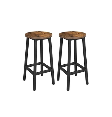 Slickblue Set of 2 Industrial Round Bar Stool Chairs