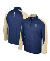 Colosseum Men's Navy Navy Midshipman Langmore Raglan Quarter-Zip Top