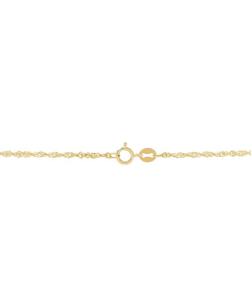 Singapore Chain 16" Collar Necklace (1-1/3mm) in 14k Gold