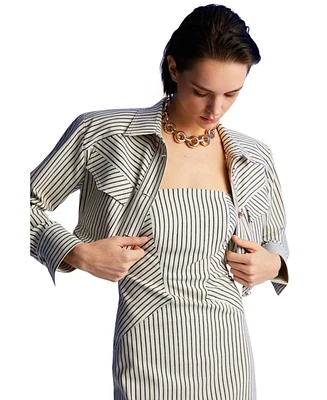 Nocturne Women's Striped Crop Jacket