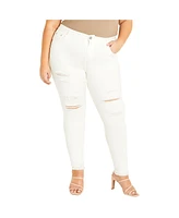 City Chic Plus Asha Wild Rose Jean