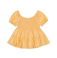 Derek Heart Big Girls Solid Smocked Bodice Top