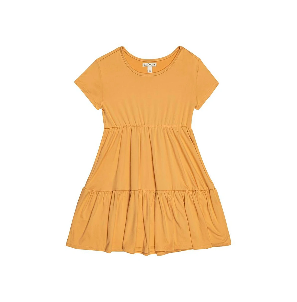 Derek Heart Girls Solid Tiered T-Shirt Dress