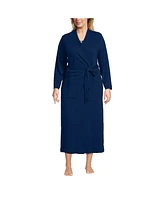 Lands' End Plus Cotton Long Sleeve Midcalf Robe