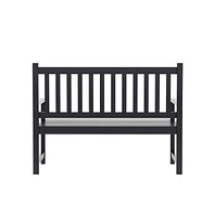 Merrick Lane Andover Indoor/Outdoor Patio Bench/Dual-Person Loveseat With Slatted Acacia Wood Design For Use Sunroom, Backyard, Porch, Or Garden