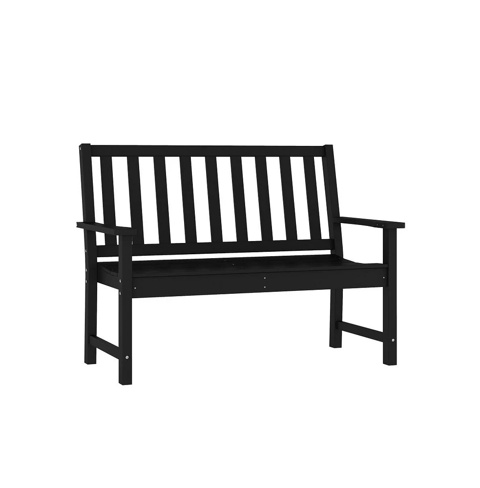 Merrick Lane Cressly All Weather Recycled Hdpe Bench For Indoor And Outdoor Use