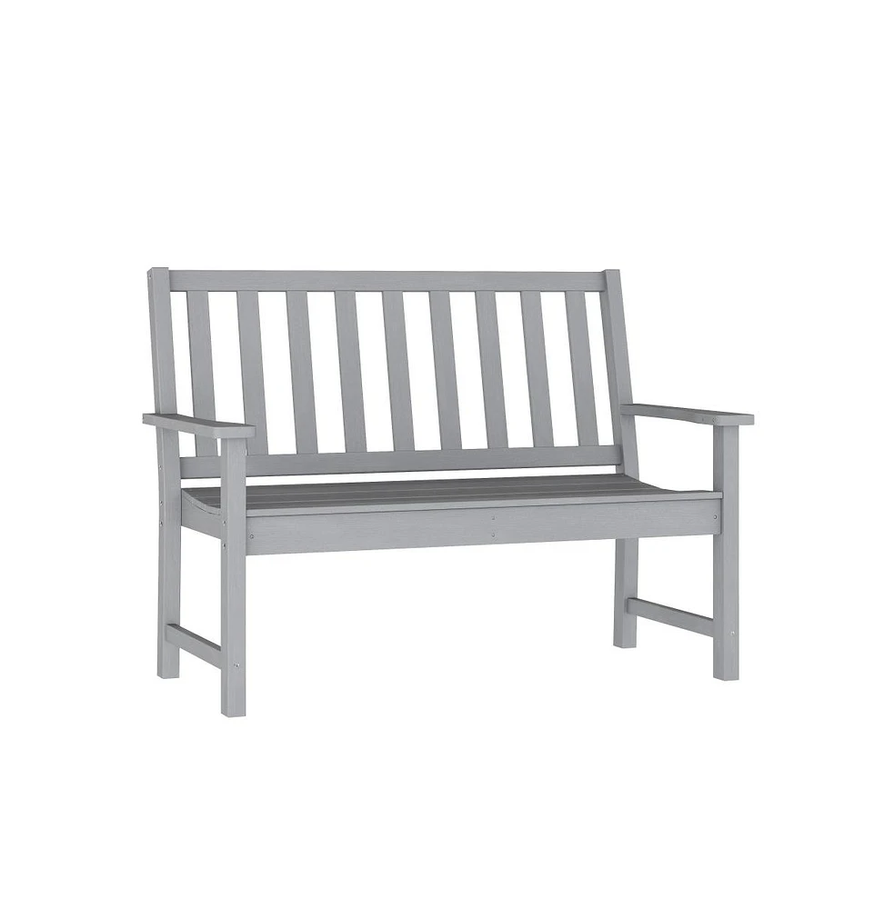 Merrick Lane Cressly All Weather Recycled Hdpe Bench For Indoor And Outdoor Use