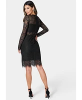 bebe Women's Bandeau Lace Dress