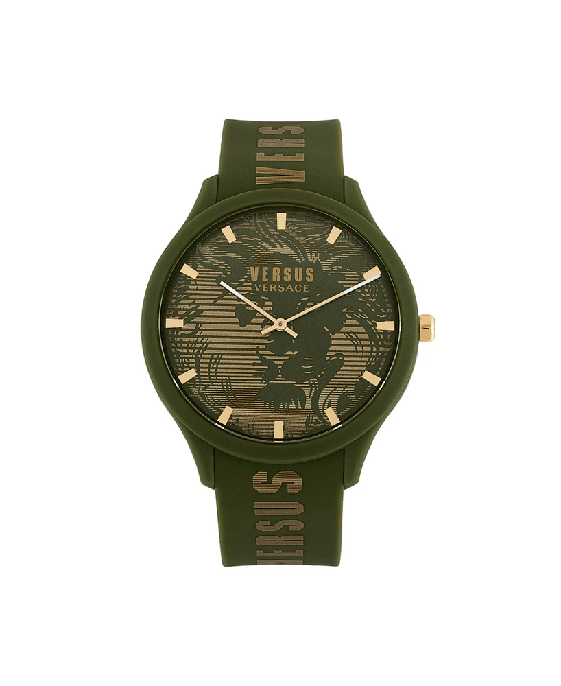 Versus Versace Men's Domus Quartz Green Silicone Strap 44mm