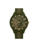 Versus Versace Men's Domus Quartz Green Silicone Strap 44mm