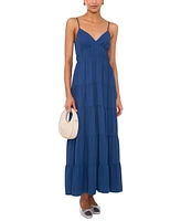 1.state Women's V-Neck Sleeveless Tiered Maxi Dress