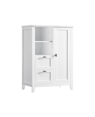 Slickblue Bathroom Floor Storage Cabinet With Adjustable Shelves