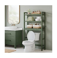 Slickblue 4-Tier Over-the-Toilet Storage Shelf Natural Beige – Space-Saving Organizer