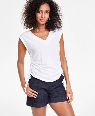 I.n.c. International Concepts Women's Side-Tie V-Neck Top, Created for Macy's