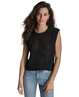 Dkny Jeans Women's Ribbed Sleeveless Sweater Vest