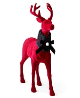 Holiday Lane Royal Holiday Red Flocked Reindeer Tabletop Decor, Created for Macy's