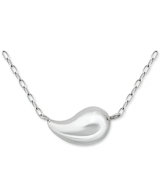 Giani Bernini Teardrop Paperclip Chain 18" Pendant Necklace, Sterling Silver or 18k Gold-plated Silver, Created for Macy's