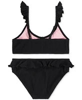 Hurley Big Girls Ruffle Bikini Swimsuit, 2 Piece Set