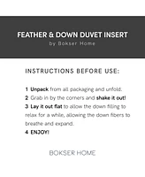 Bokser Home Extra Warm Feather & Down Duvet Comforter Insert