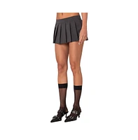 Edikted Women's Ariana Pleated Micro Skort - Dark